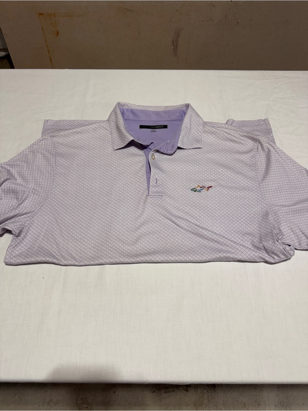 Greg Norman Collection Light Lavender Geometric Polo